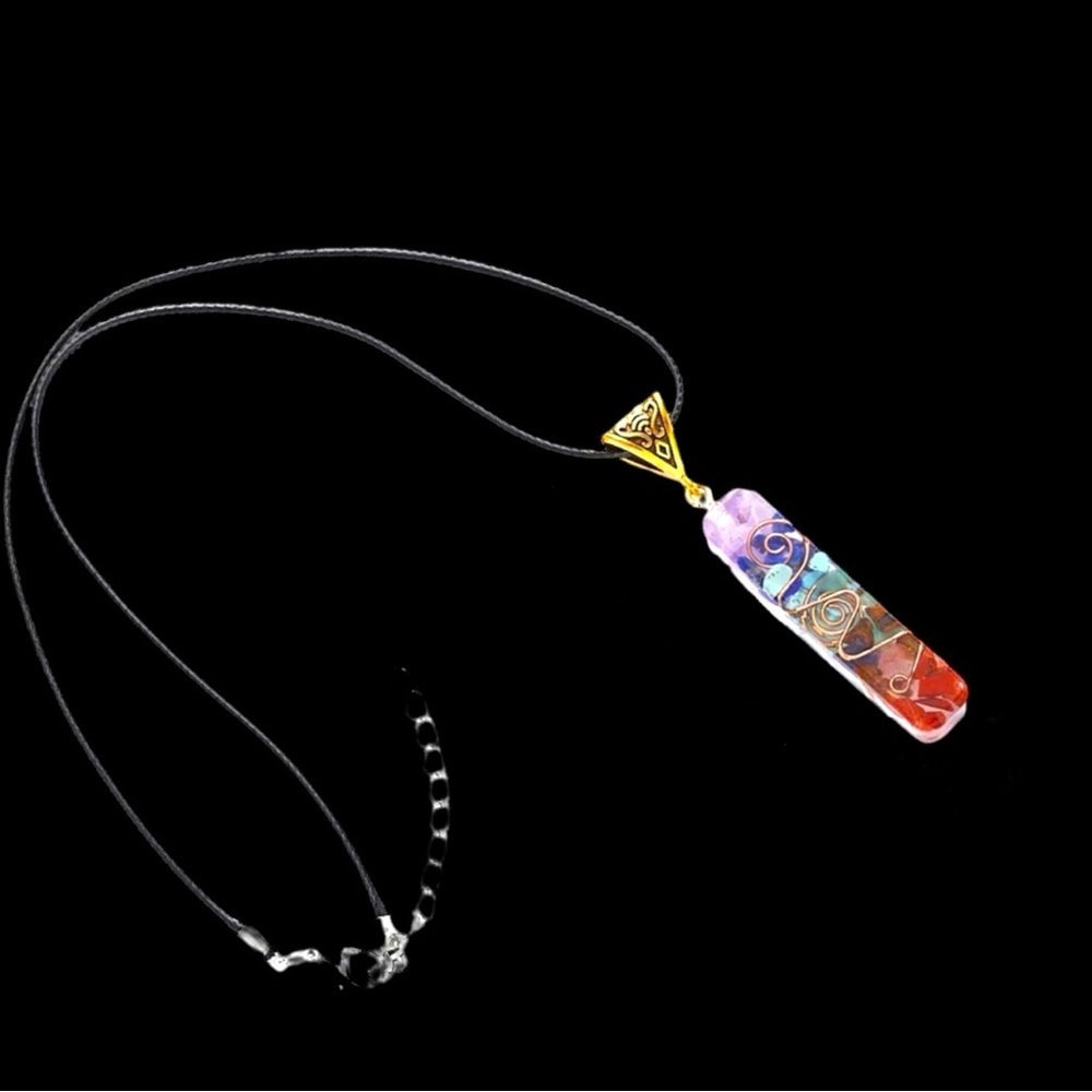 Chakra Reiki Healing Stones Necklace.Each stone wards off negative energy NWT​